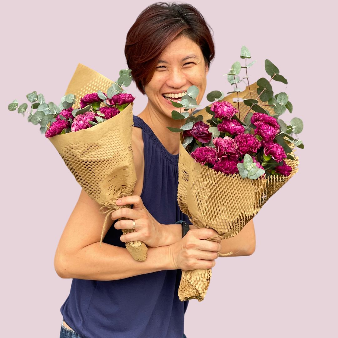 Purple Carnations Happy Bunch