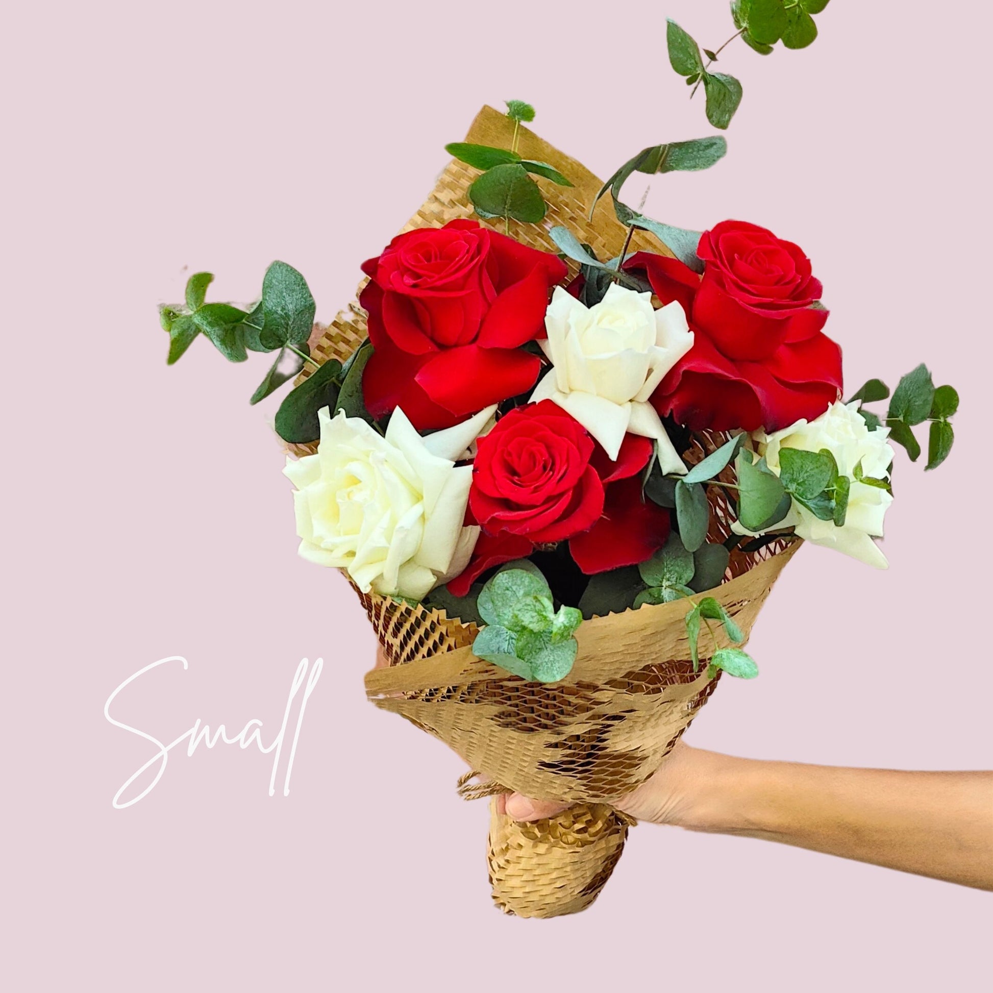 Red & White Roses Happy Bunch