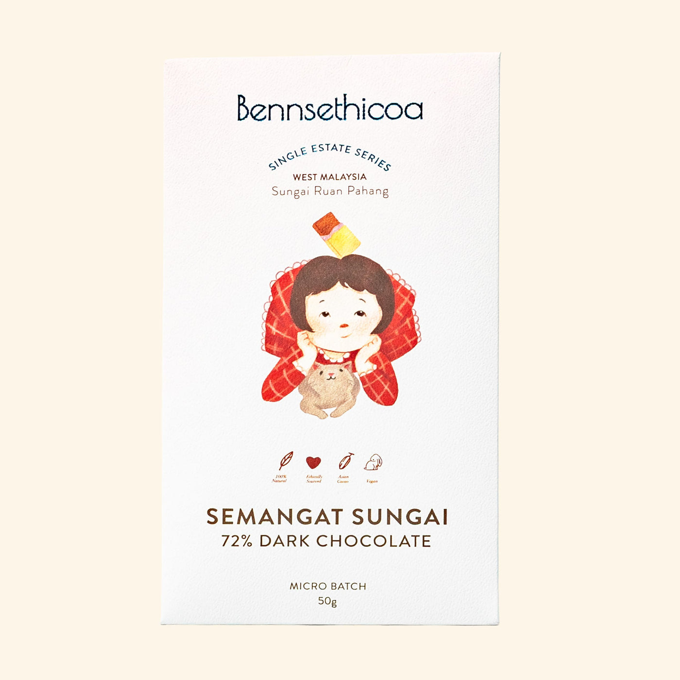 Benns Ethicoa Semangat Sungai (72% Sungai Ruan Pahang Dark Chocolate)