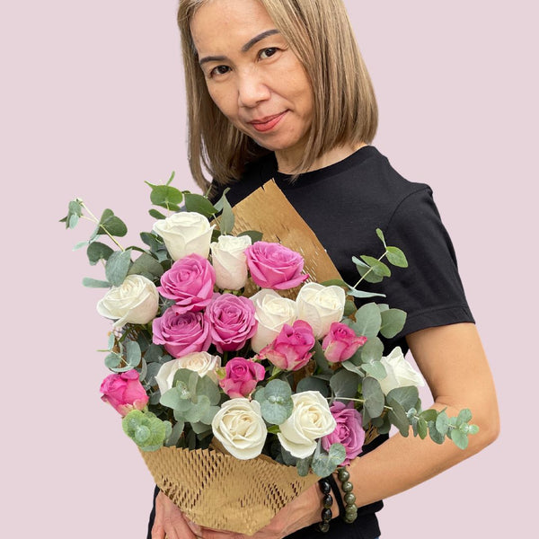 Purple & White Roses