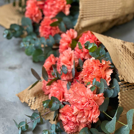 Orange Carnation Bouquet - Happy Bunch Malaysia