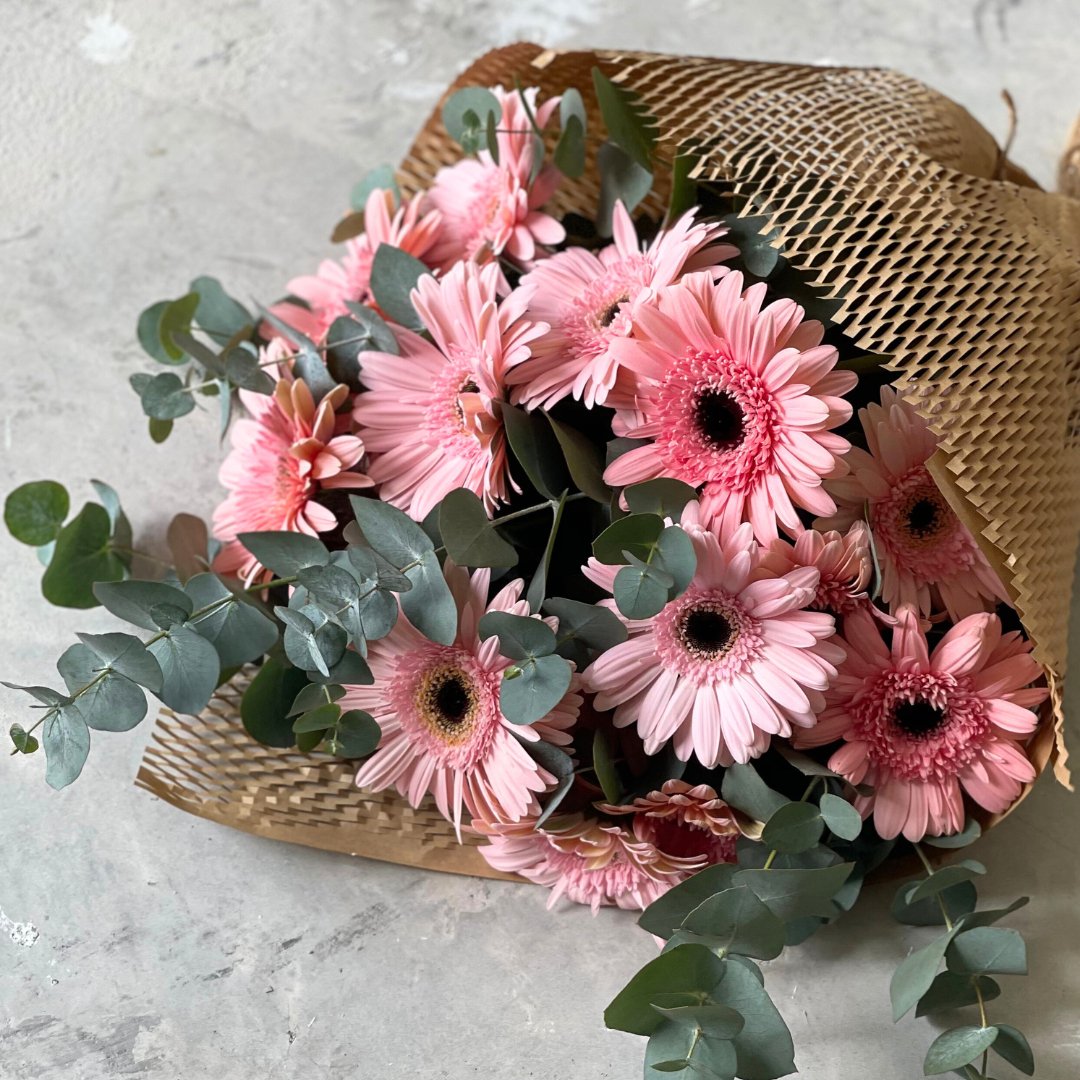 Pink Gerberas Bouquet - Happy Bunch