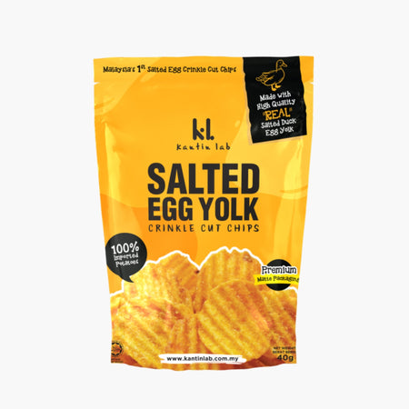 Salted Egg Yolk Crinkle Cut Chips (40g) - Happy Bunch Malaysia (1102420U)